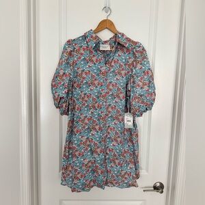 NWT Tuckernuck Hyacinth House puff sleeve floral puff sleeve dress. Size M